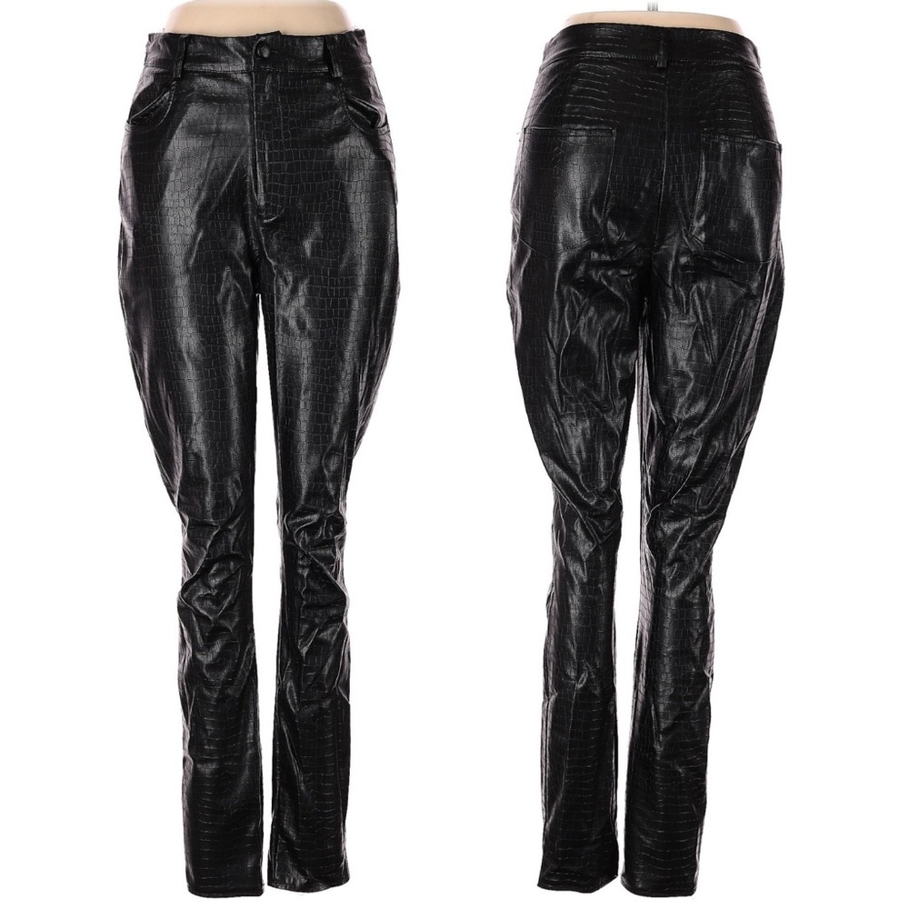 Misguided faux leather high rise skinny leg pants size 6